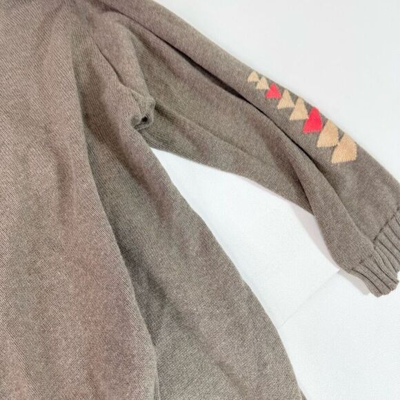 27 Miles Malibu Sweater Womens Small Brown Open Front Knit Aztec Shawl Collar - Picture 3 of 8